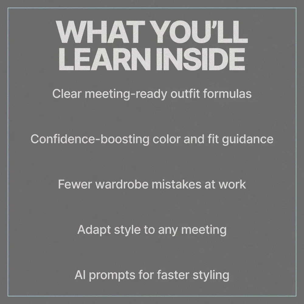 Meeting-Ready Style That Speaks for You | Professional Outfit Guide Ebook | What Outfits Look Professional for Meetings