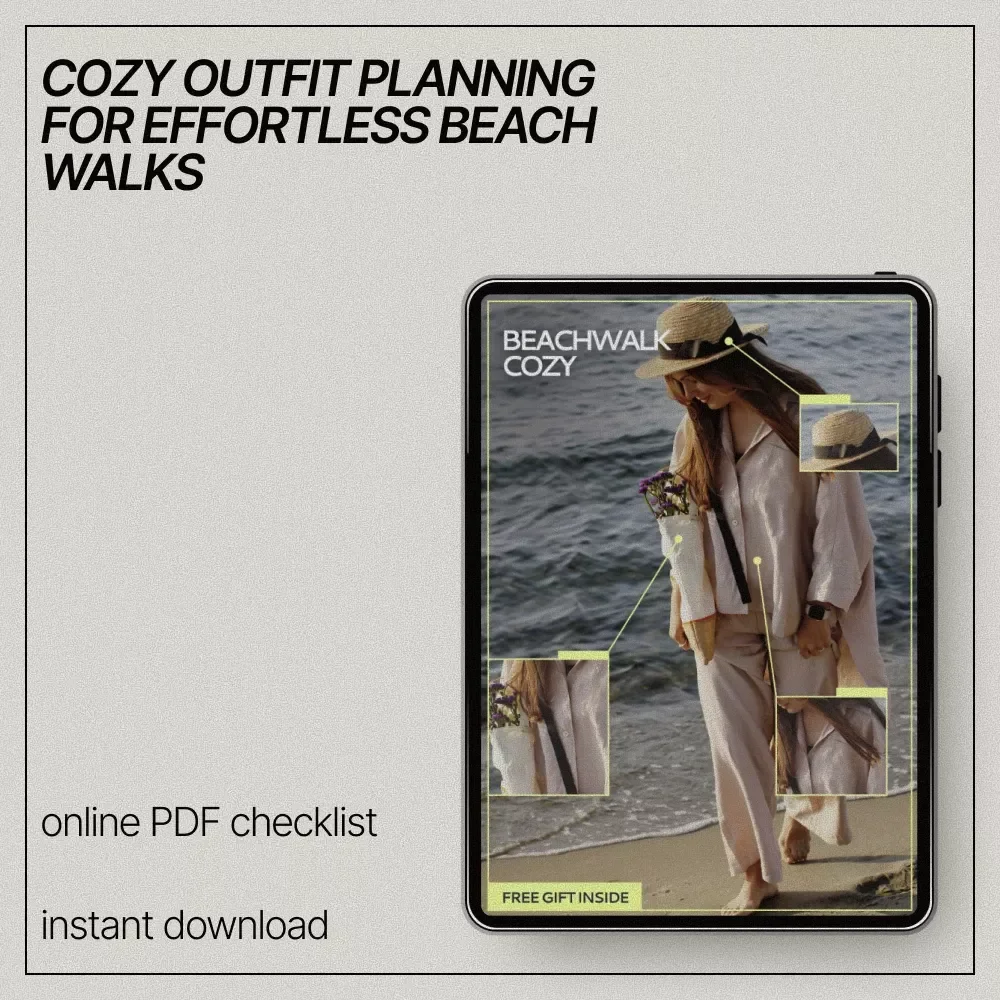 Beachwalk Cozy – Casual Beach Walk Checklist | Outfit Ideas for Casual Beach Walks | Cozy Coastal Style Digital Download