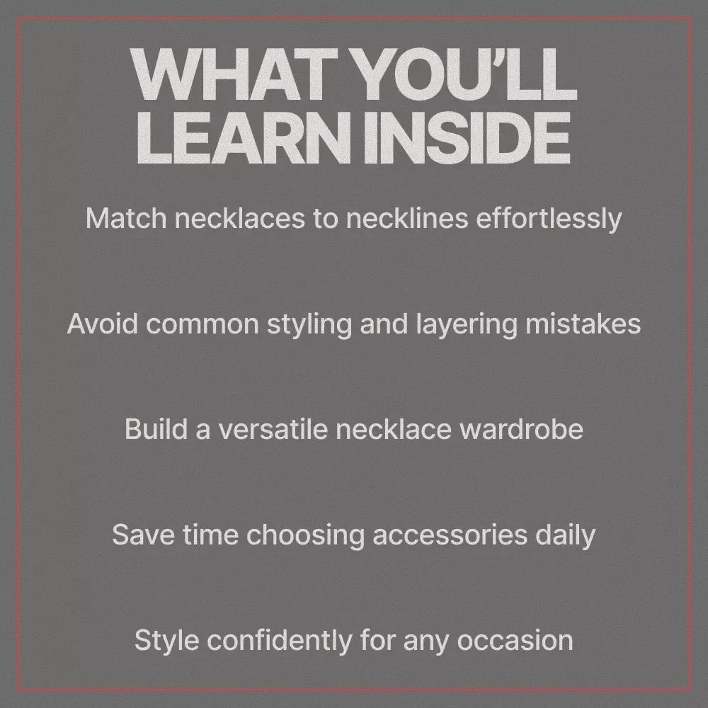 Choosing Necklace Shapes That Perfectly Match Your Outfits – Jewelry Styling Guide, Necklace Length Chart, Outfit Matching eBook, Digital Download