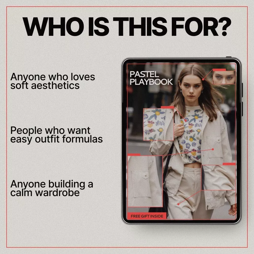 Pastel Playbook – Digital Download Pastel Outfit Styling Guide, Cozy Chic Wardrobe eBook, Soft Color Capsule Checklist