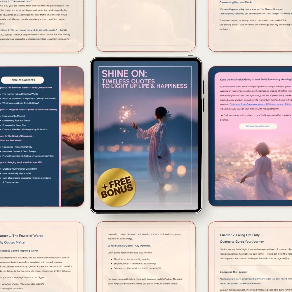 Shine On: Timeless Quotes to Light Up Life & Happiness - Inspirational Quotes eBook for Motivation & Positive Mindset