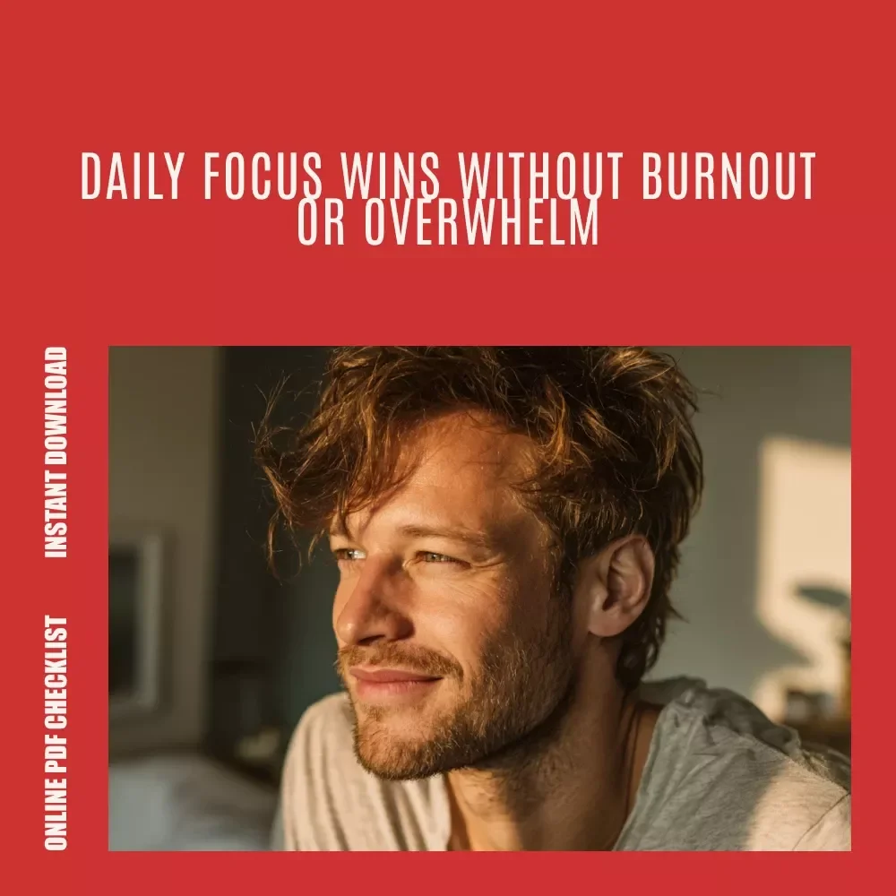 Power Productivity Checklist: 10 Daily Wins to Get Stuff Done (Without the Burnout) | Simple Steps to Being Productive Daily Planner Checklist