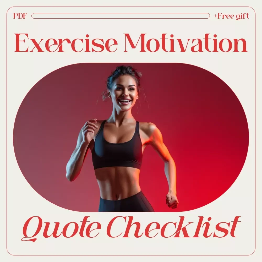 “Get Up & Glow!” — The Ultimate Exercise Motivation Quote Checklist | Printable Fitness Inspiration Guide with Exercise Quotes