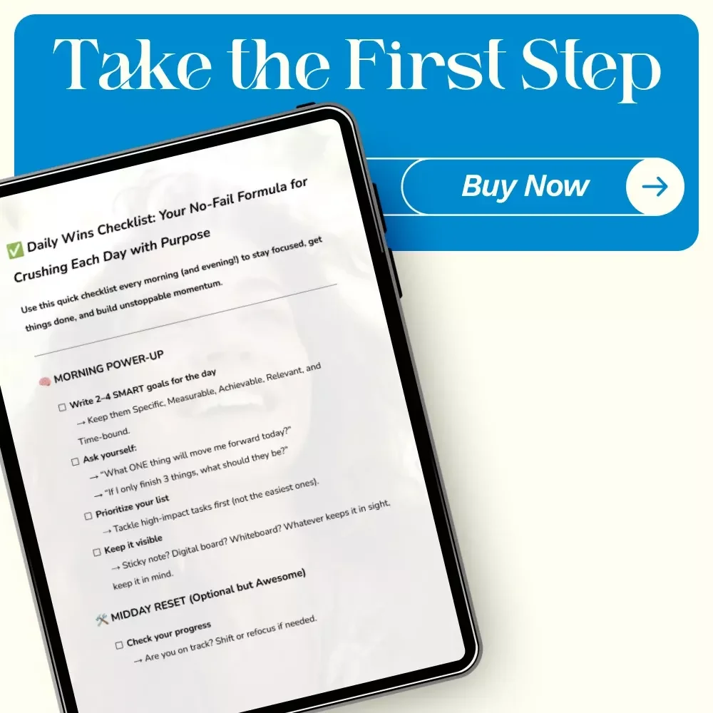 Daily Wins Checklist: Your No-Fail Formula for Crushing Each Day with Purpose | Daily Goals Planner, Productivity Checklist, How to Set Daily Goals Guide