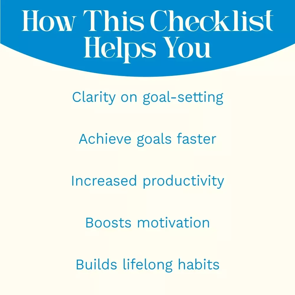 Your Goal-Getter’s Power Checklist: Crush Short, Medium & Long-Term Goals Like a Pro | Goal Setting eBook