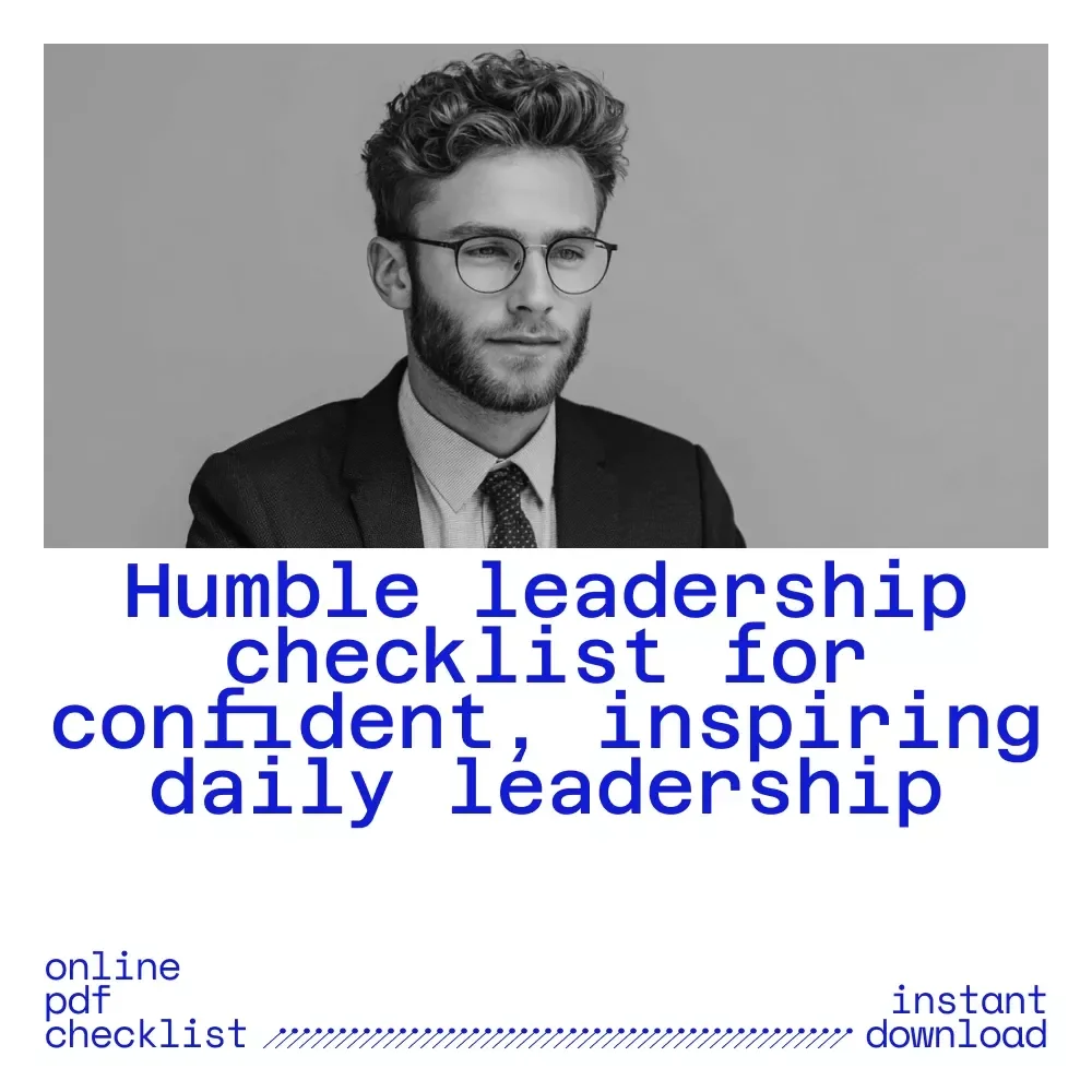 Checklist: Lead with Grace — Your Action Plan for Humble and Inspiring Leadership | Printable Humble Leadership Checklist | Digital Download for Confident, People-First Leaders