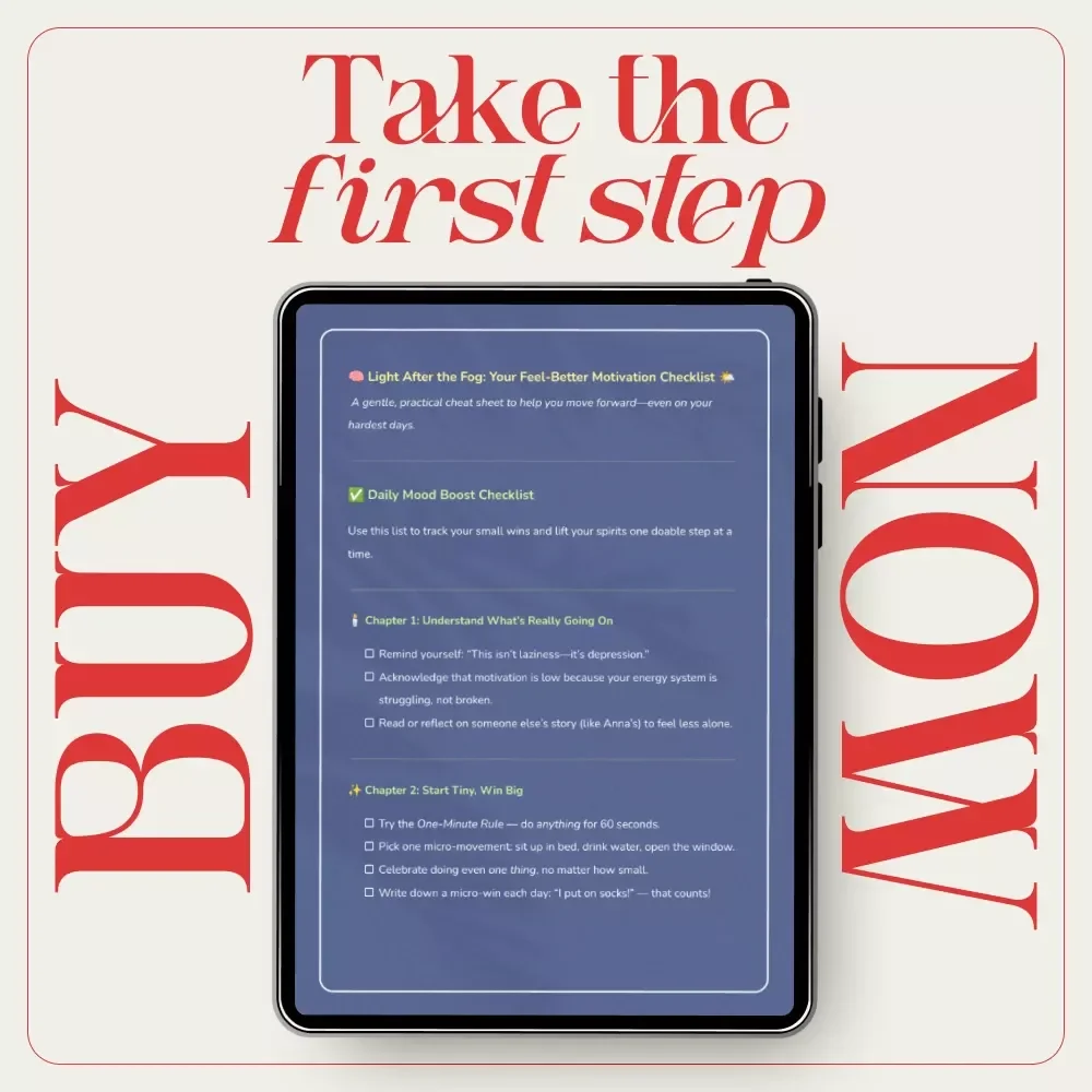 Light After the Fog: Your Feel-Better Motivation Checklist | Gentle Mental Health Support | how to motivate yourself out of depression | Printable & Digital Download