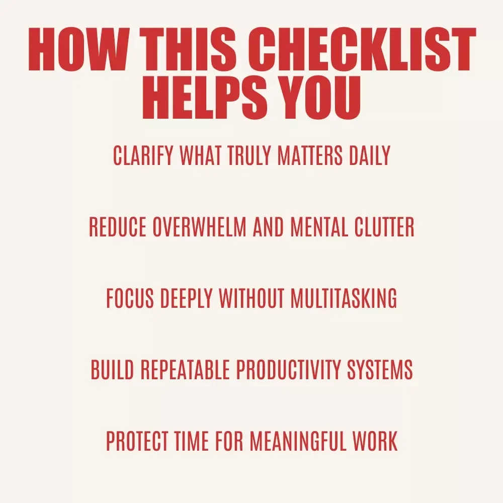 The Get-It-Done Checklist: Your No-Stress Blueprint to Work Smarter (Not Harder) | Digital Productivity Checklist for How to Become Efficient at Work