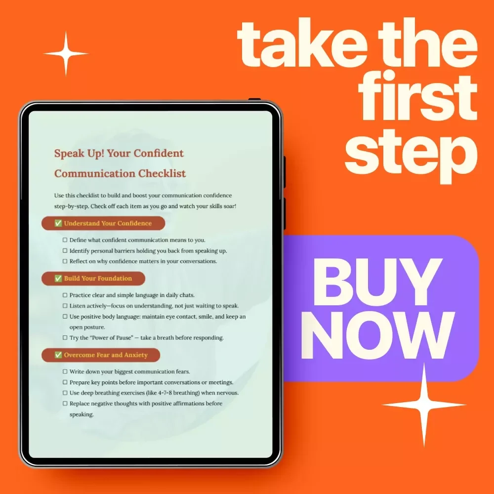 Speak Up! Your Confident Communication Checklist | Printable Confidence Builder for Clear Conversations & How to Build Confidence in Communication Skills