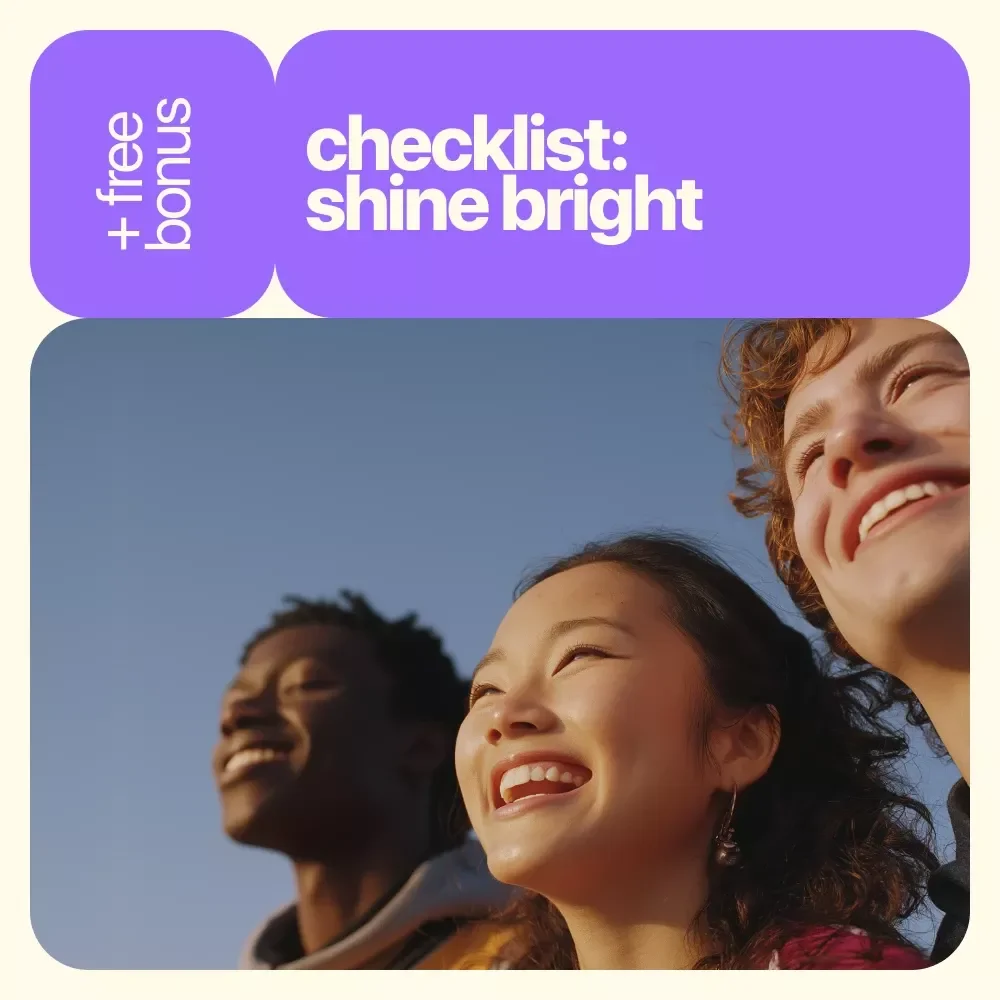 Checklist: Shine Bright — Your Easy Self-Esteem Boosting Action Plan | Confidence & Self Esteem Activities for Youth