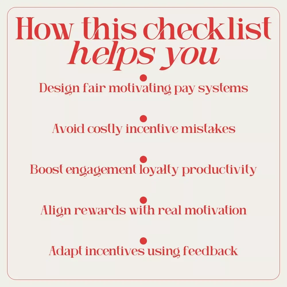 The Ultimate Money Motivation Checklist: Boost Your Team’s Drive with Smart Pay Strategies | Hw Does Money Motivate Employees | HR Incentive Planning & Employee Engagement Checklist