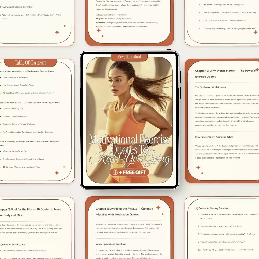 Move Your Mind: Motivational Exercise Quotes to Keep You Going | Inspiring Fitness Guide with Powerful exercise quotes for Daily Motivation