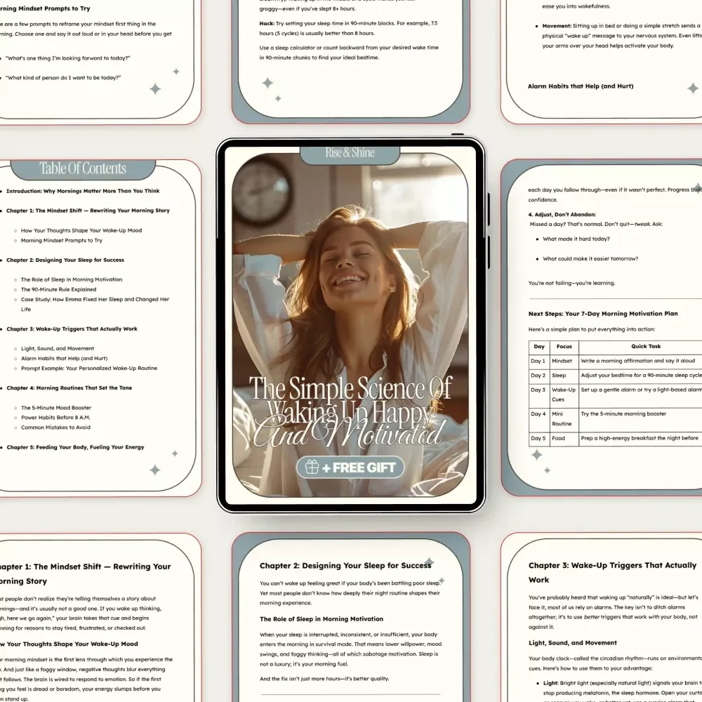 Rise & Shine: The Simple Science of Waking Up Happy and Motivated | eBook Guide on How to Wake Up Happy and Motivated Every Morning