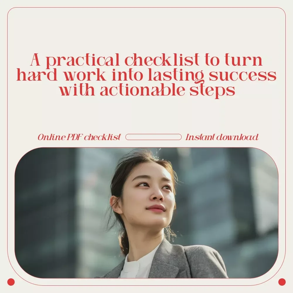 Checklist: “Hard Work Hacks — Your Go-To Action Plan for Success” - Digital Download for Achieving Success