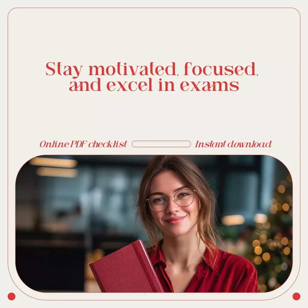 Exam Motivation Power Checklist: Your Step-by-Step Success Boost | Study Focus Planner & how to get motivated for exams Guide