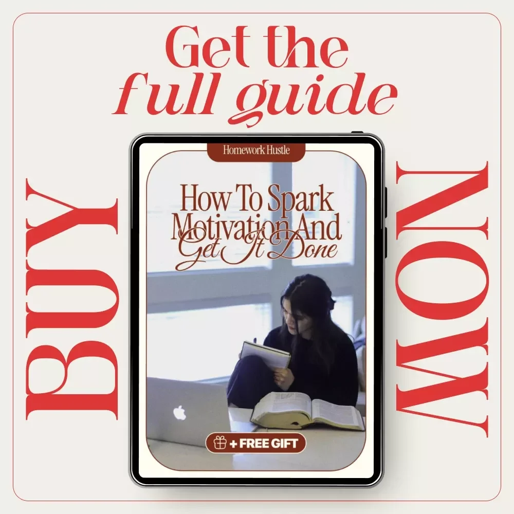 Homework Hustle: How to Spark Motivation and Get It Done | Student Motivation Guide | How to Get Motivated to Do Homework Digital Download