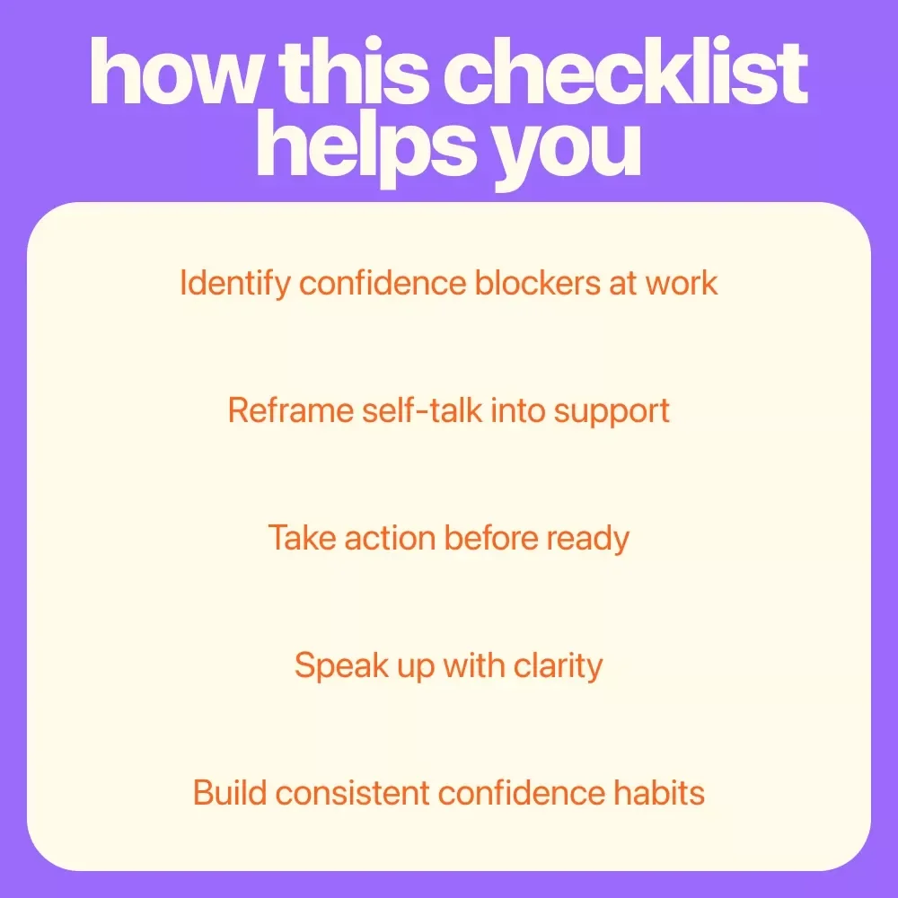 The Confidence Kickstart Checklist – A Practical Work Confidence Builder | how to overcome lack of confidence in work