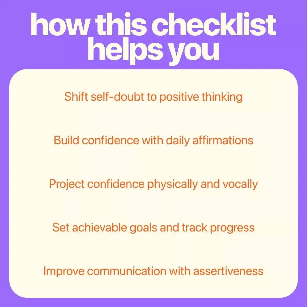 The Radiant Confidence Action Checklist: Your Daily Boost to Shine Bright | Confidence Building Guide