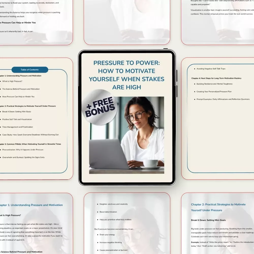 Pressure to Power: How to Motivate Yourself When Stakes Are High | Practical Guide for How Do you MotivateYourself When There is High Pressure | Digital Download
