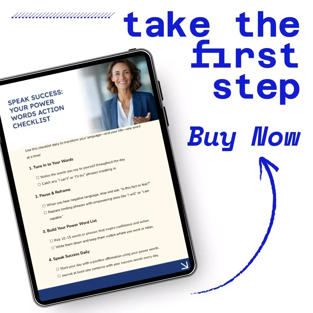 Speak Success: Your Power Words Action Checklist | Powerful Words for Success Daily Mindset Tool | Digital Download