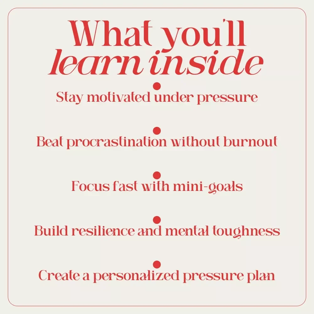 Pressure to Power: How to Motivate Yourself When Stakes Are High | Practical Guide for How Do you MotivateYourself When There is High Pressure | Digital Download
