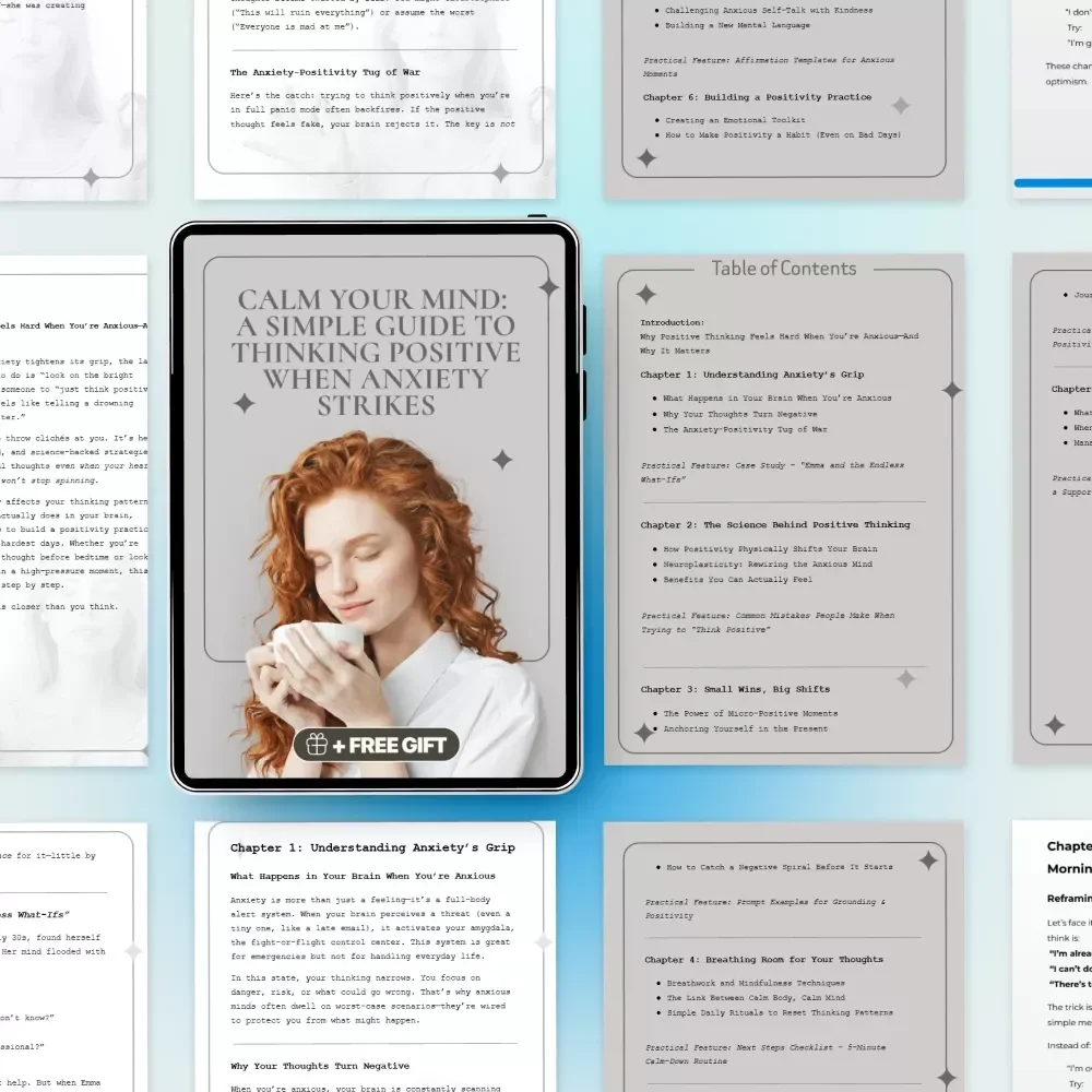 Calm Your Mind: A Simple Guide to Thinking Positive When Anxiety Strikes - Digital Download for Anxiety Relief