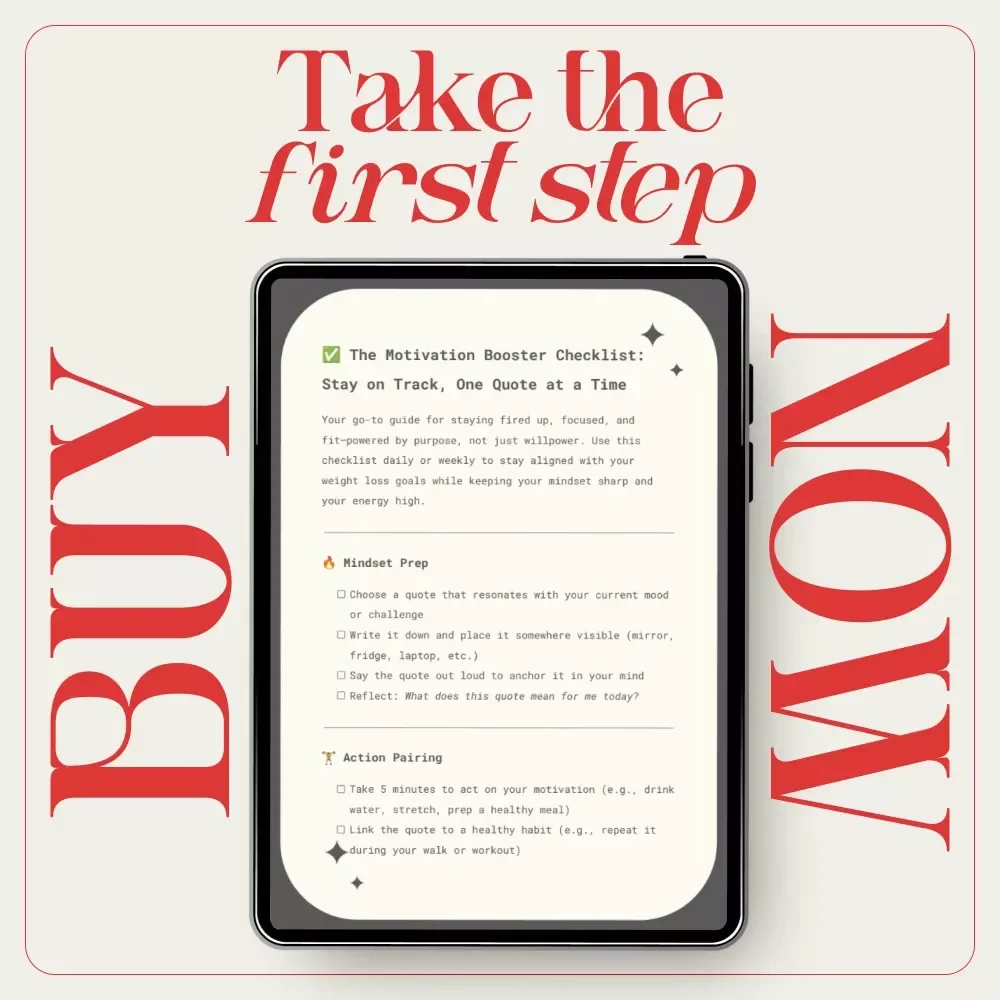 The Motivation Booster Checklist: Stay on Track, One Quote at a Time | Weight Loss Motivation Quotes Checklist | Daily Mindset & Habit Tracker Digital Download