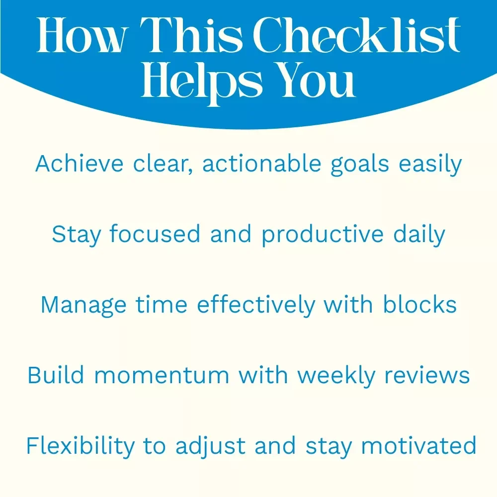 The “Time Smart” Checklist: 10 Steps to Goals That Actually Get Done - Digital Download Guide