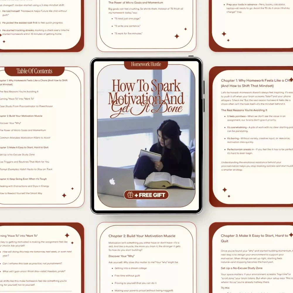 Homework Hustle: How to Spark Motivation and Get It Done | Student Motivation Guide | How to Get Motivated to Do Homework Digital Download