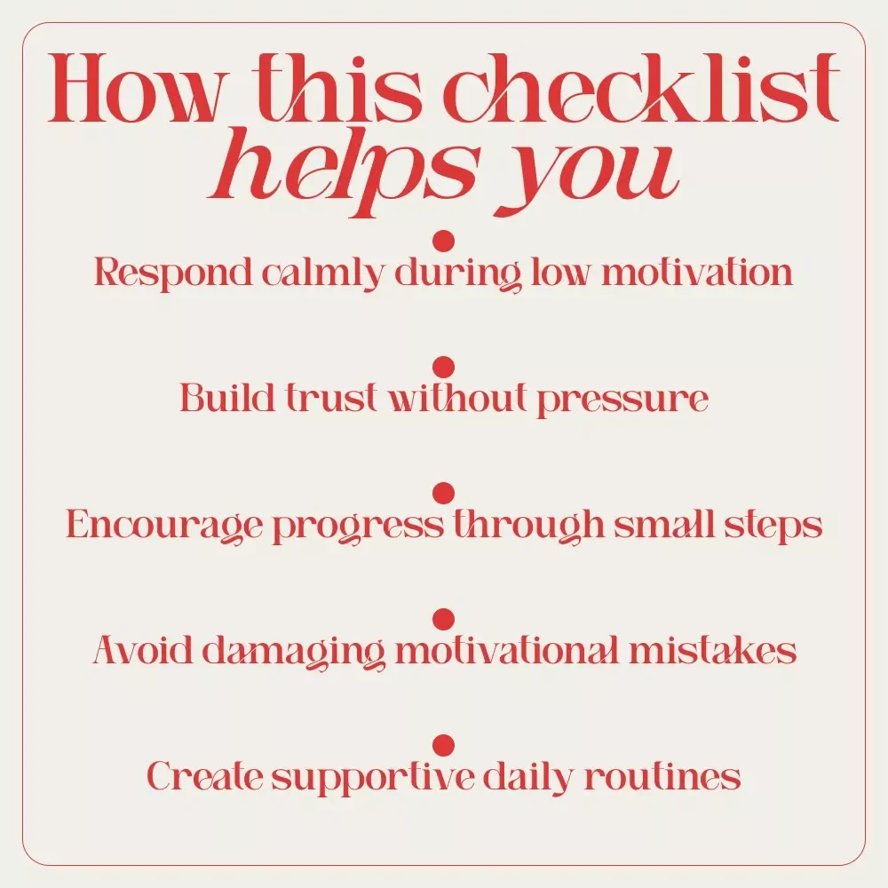 Checklist: Spark Motivation — Your Action Plan to Support a Teen with Depression | Practical Guide for Parents & Caregivers on How to Motivate a Teenager with Depression