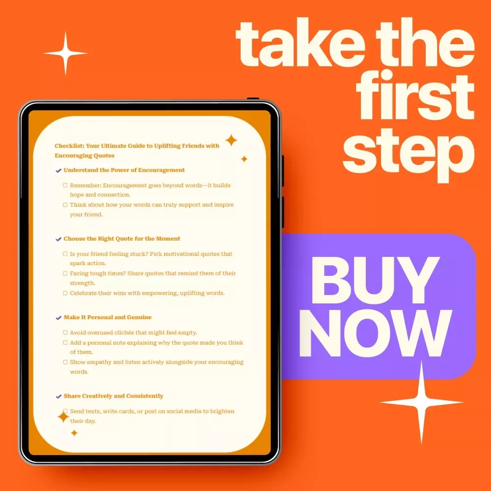 Checklist: Your Ultimate Guide to Uplifting Friends with Encouraging Quotes | Digital Download | Printable Encouragement Checklist | Friendship Support Guide