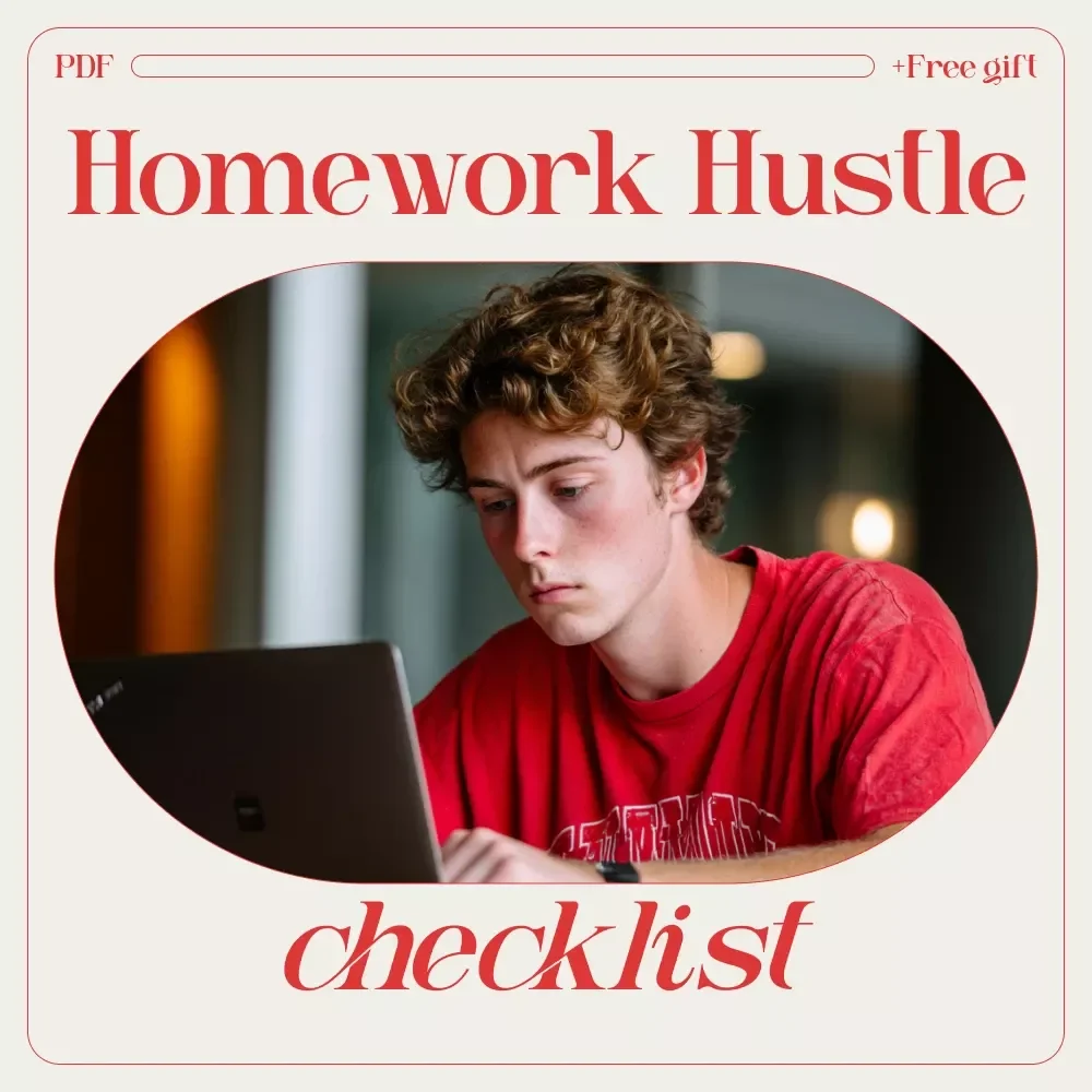 The “Homework Hustle” Checklist: 10 Fun Steps to Crush Procrastination and Get Stuff Done | Digital Download for Students | how to get motivated to do homework