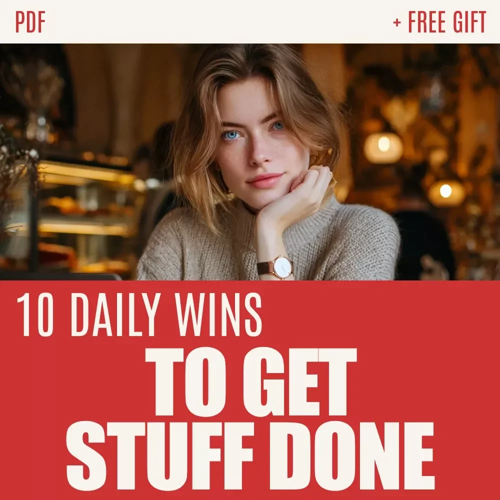 Power Productivity Checklist: 10 Daily Wins to Get Stuff Done (Without the Burnout) | Simple Steps to Being Productive Daily Planner Checklist