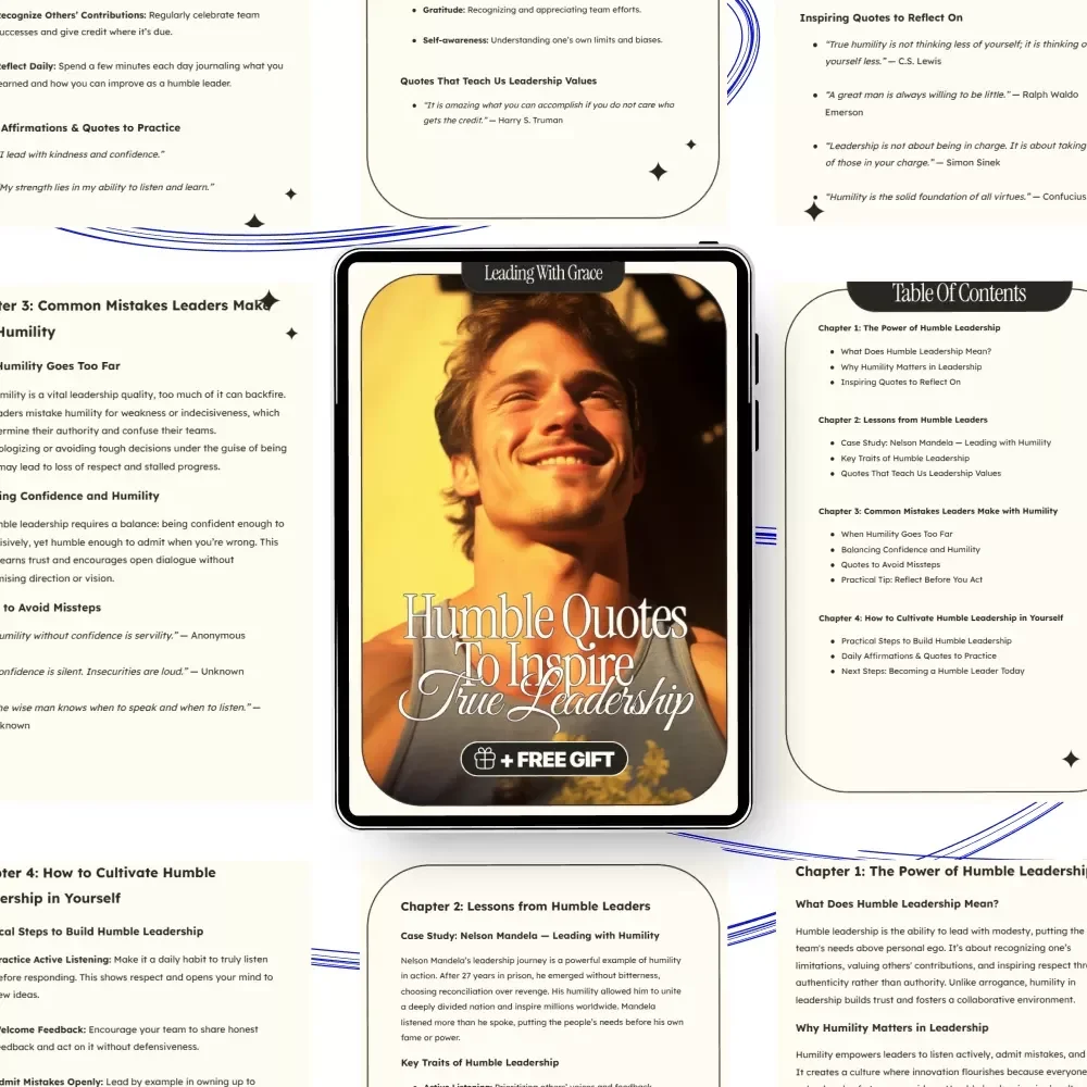 Leading with Grace: Humble Quotes to Inspire True Leadership | Leadership Quotes eBook | Humble Leadership Guide | Digital Download
