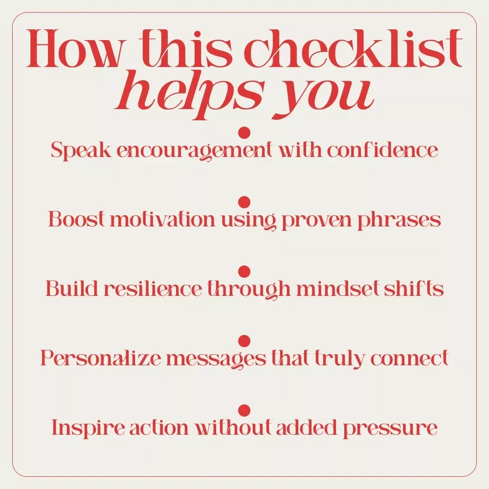 Checklist: Ignite Motivation — Your Go-To Guide for Powerful Encouragement | Printable Digital Checklist for Positive Support, Confidence & words to motivate someone