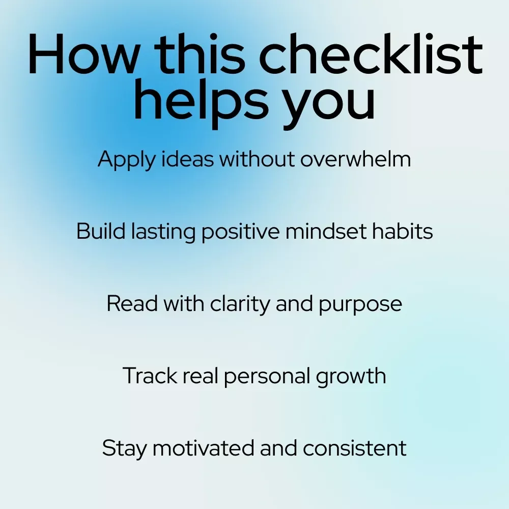 Your Positivity Power-Up Checklist: Turn Books Into Life-Changing Habits | Digital Checklist Inspired by the power of positive thinking books