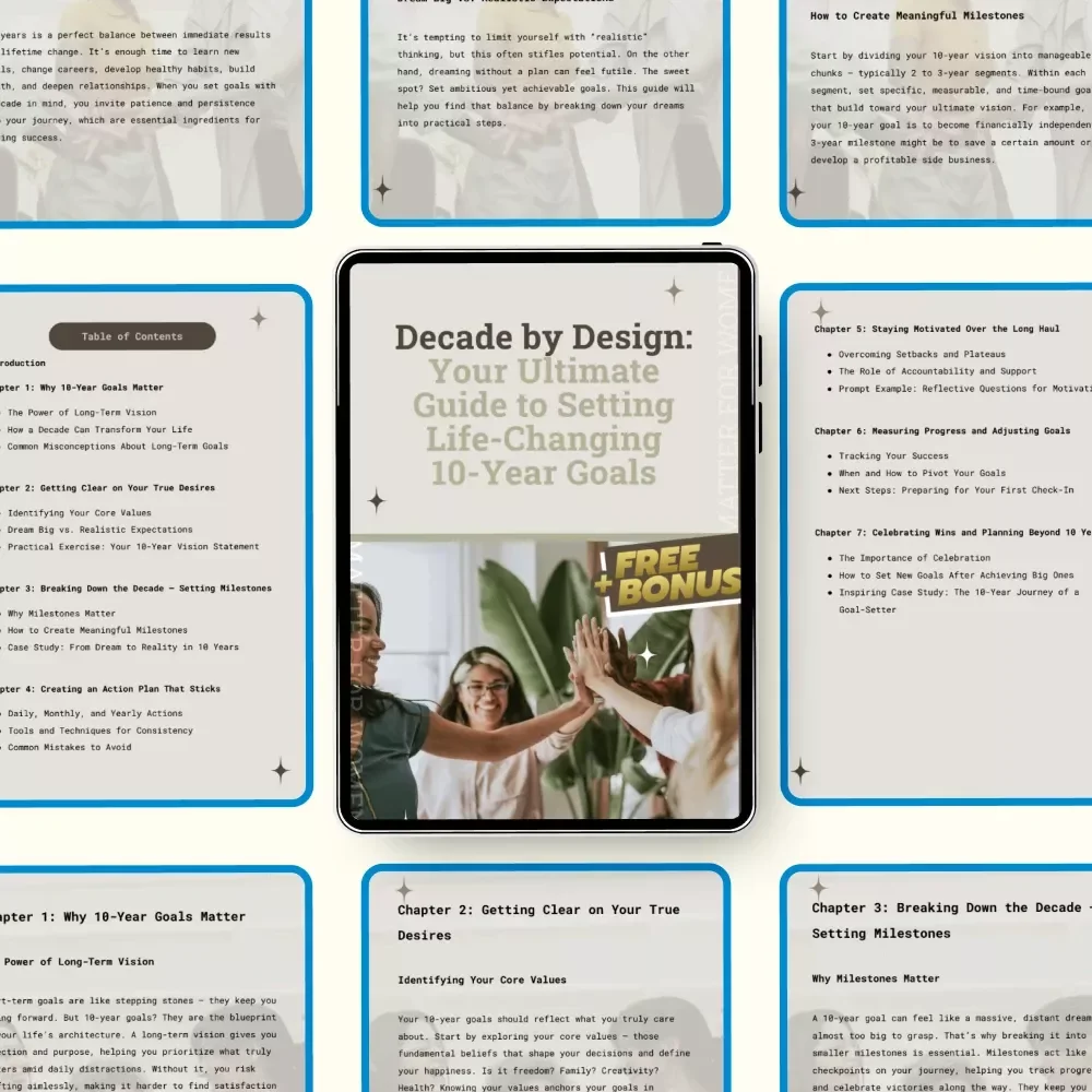 Decade by Design: Your Ultimate Guide to Setting Life-Changing 10-Year Goals | eBook on how to set 10 year goals, Long-Term Vision, Goal Planning & Personal Growth