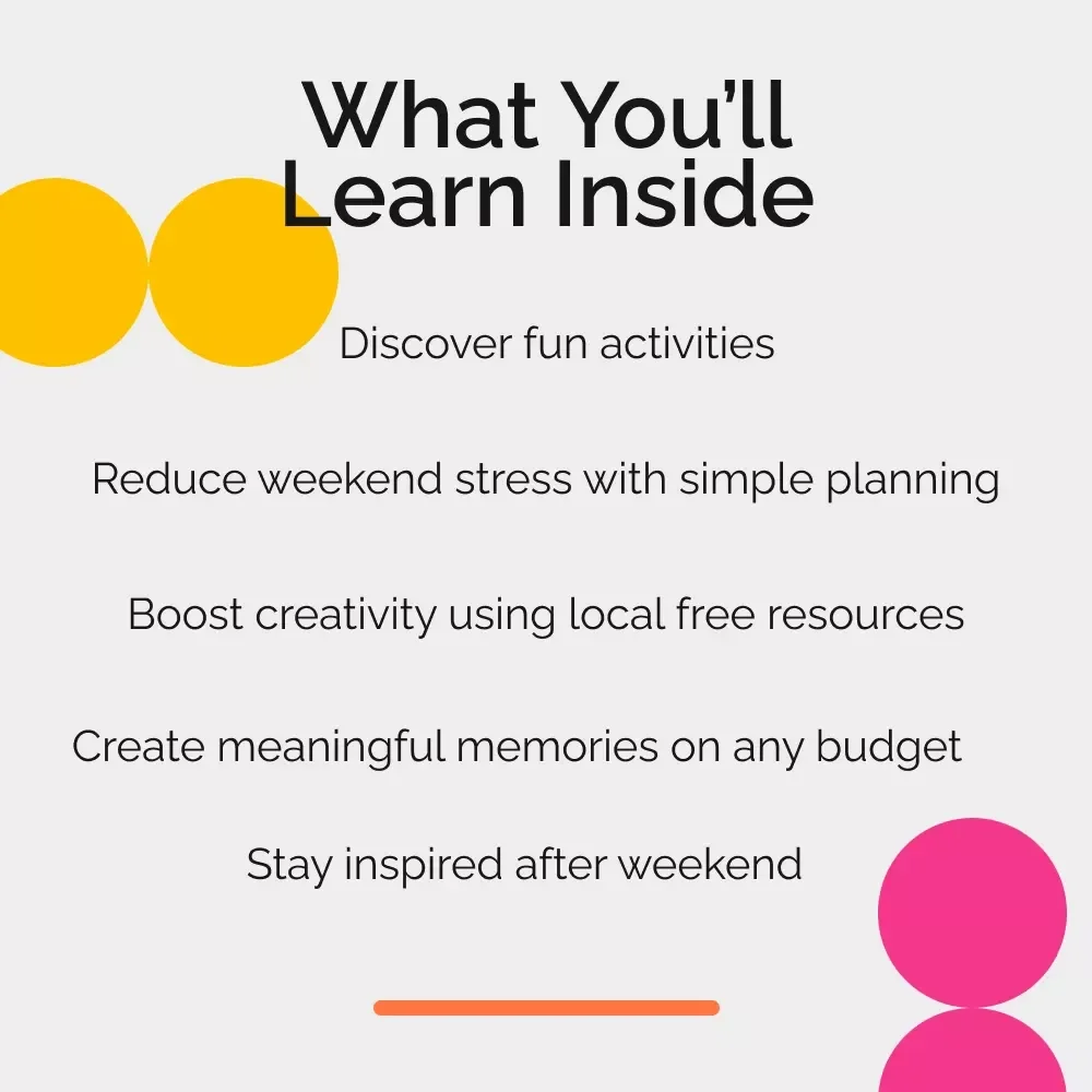 Guide to Planning Fun & Free Activities | Digital Download for Free Weekend Activities, Family Fun, Budget-Friendly Lifestyle, Printable Guide & eBook
