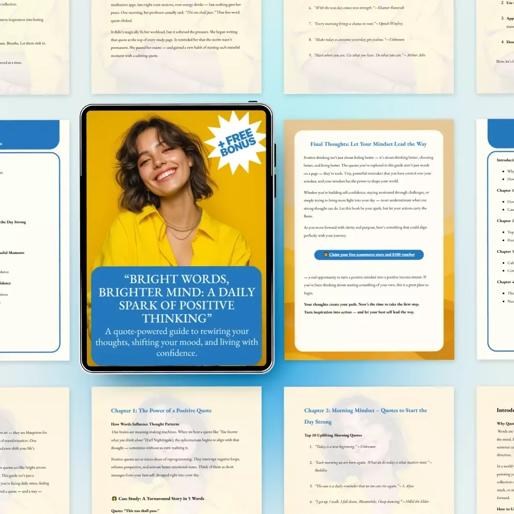 Bright Words, Brighter Mind: A Daily Spark of Positive Thinking - Motivational Quotes eBook
