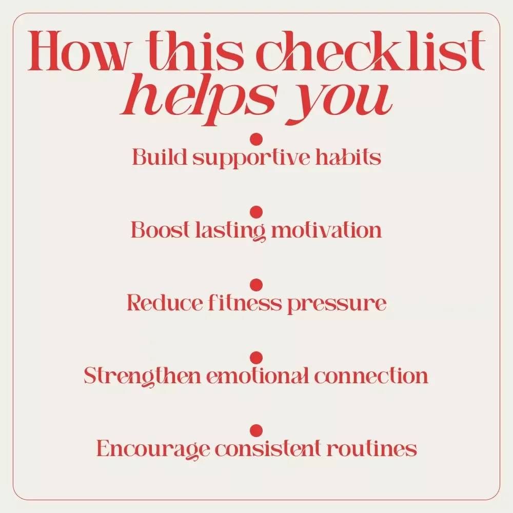 The “Strong Her” Motivation Checklist – A Thoughtful Guide on how to motivate a woman to workout with Love, Support & Consistency
