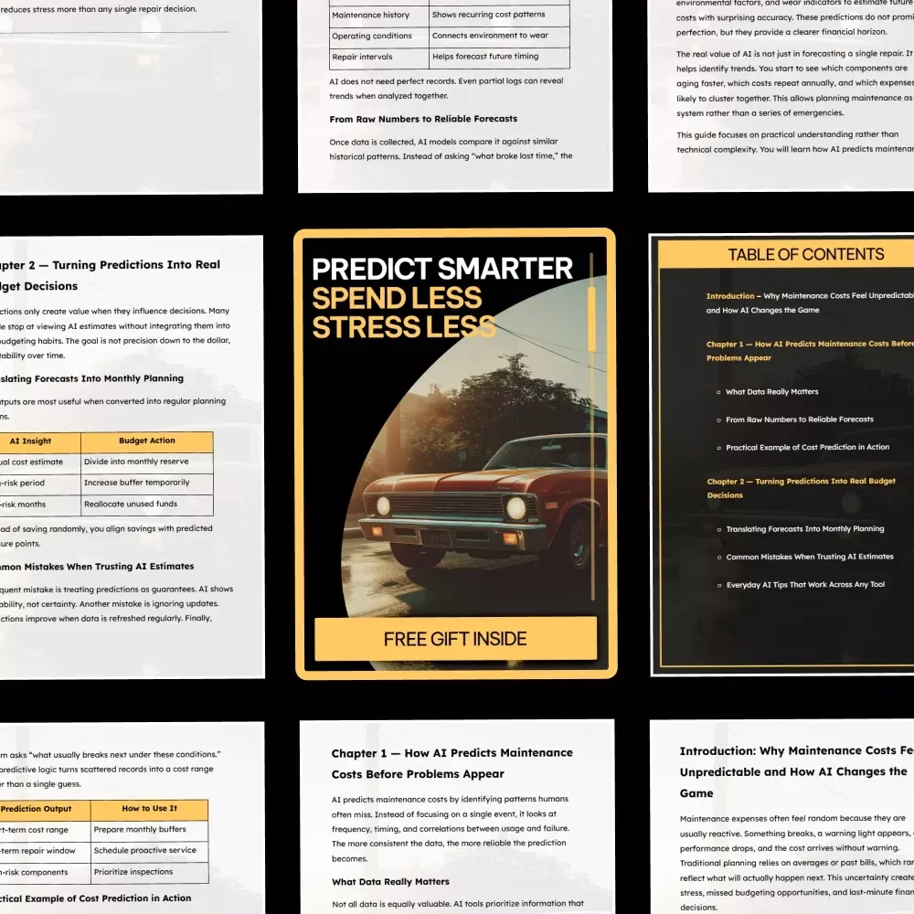 Predict Smarter Spend Less Stress Less | AI Maintenance Cost Guide, Predictive Budget Planning eBook, Smart Spending Digital Download