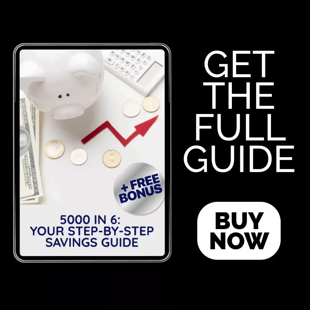 5000 in 6: Your Step-by-Step Savings Guide 💰🚀 | Save $5,000 in 6 Months Digital Download, Budgeting eBook, Money Saving Guide, Financial Planning Checklist