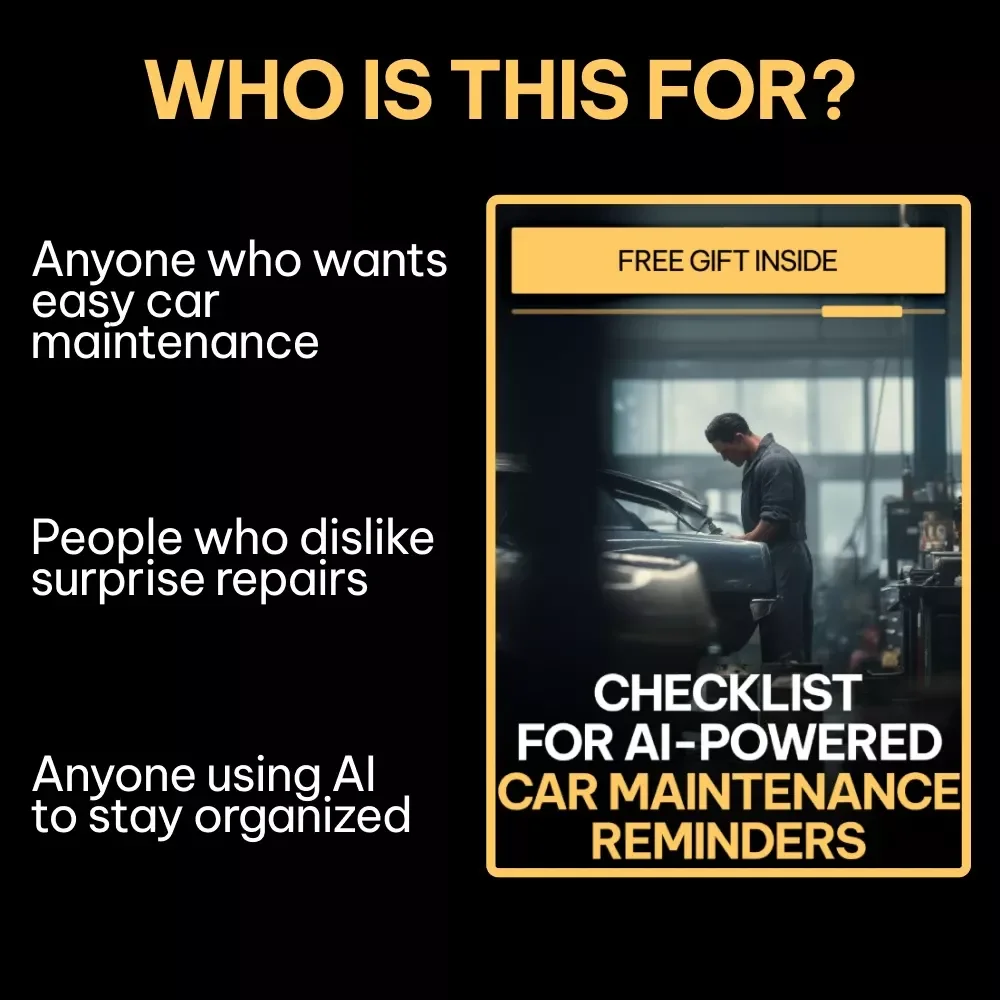 Checklist for AI-Powered Car Maintenance Reminders | Smart ai reminders for car maintenance | Digital Download Checklist for Busy Drivers