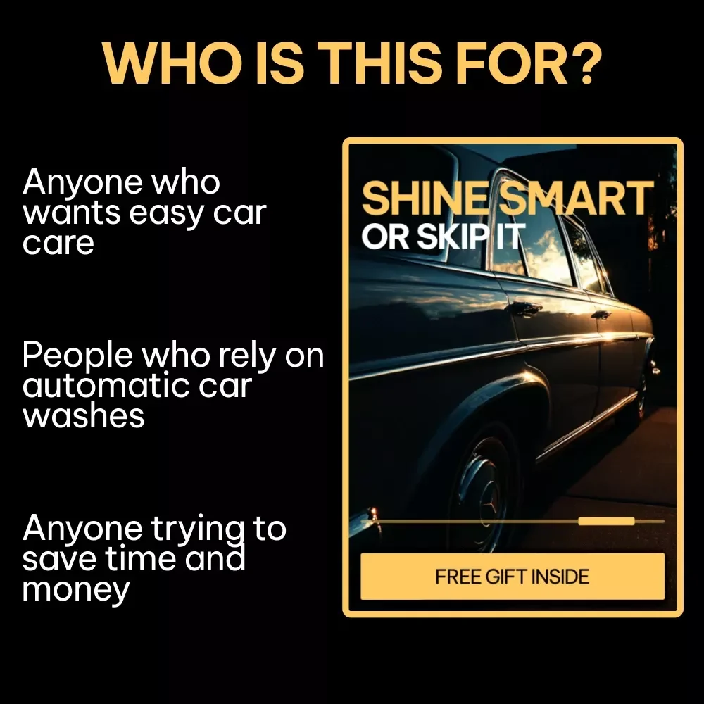 Shine Smart or Skip It – Automatic Car Wash Guide, Smart Car Care Checklist, AI-Driven Vehicle Maintenance eBook for Busy Drivers