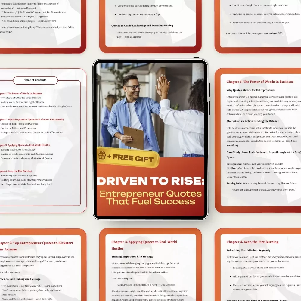 Driven to Rise: Entrepreneur Quotes That Fuel Success – Digital Guide for Entrepreneur Quotes Motivation, Mindset Growth, Daily Inspiration & Business Success