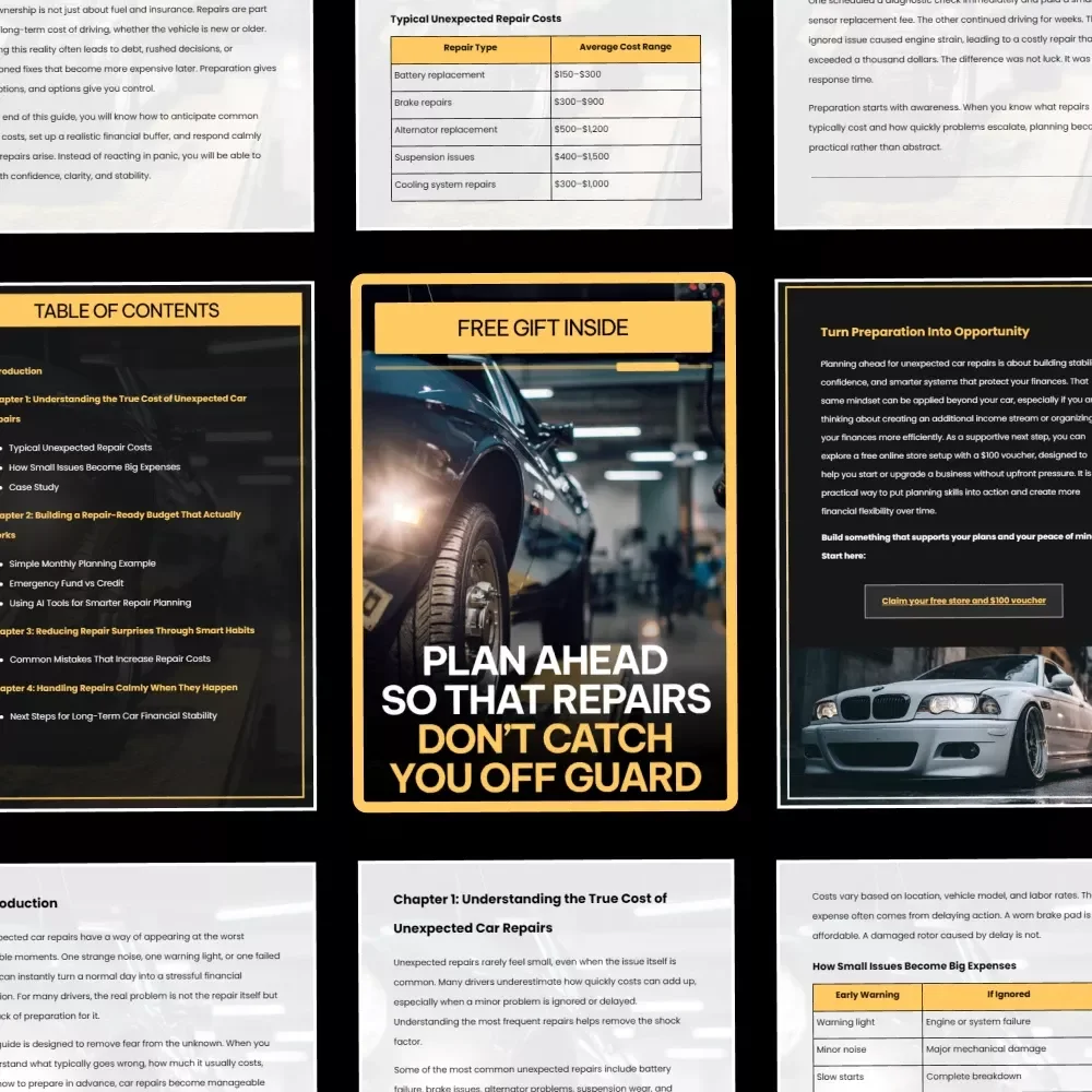 Plan Ahead So That Repairs Don’t Catch You Off Guard – Practical Guide on how to plan for unexpected car repairs | Smart Car Budgeting Digital Download
