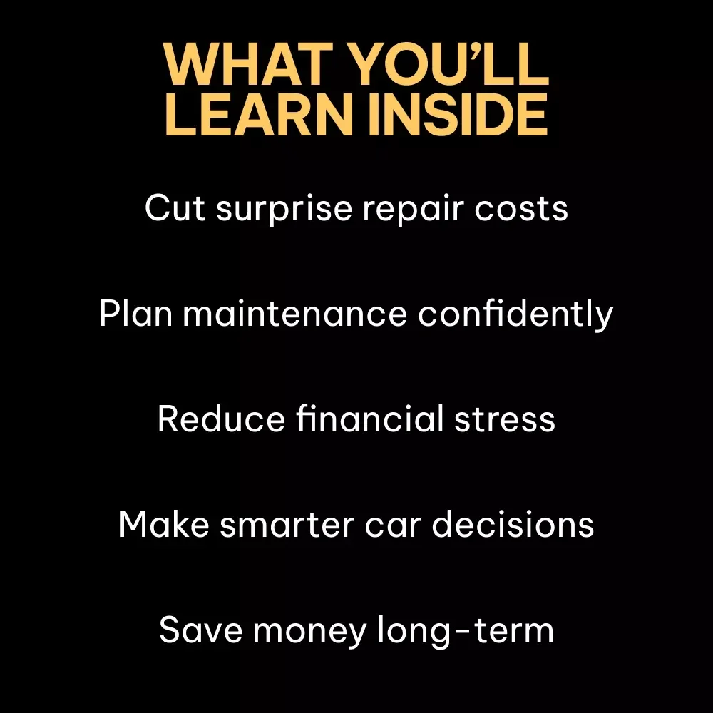 Drive With Confidence and Fewer Costly Surprises | Smart Car Care Guide on how to plan for car maintenance costs | Digital Download