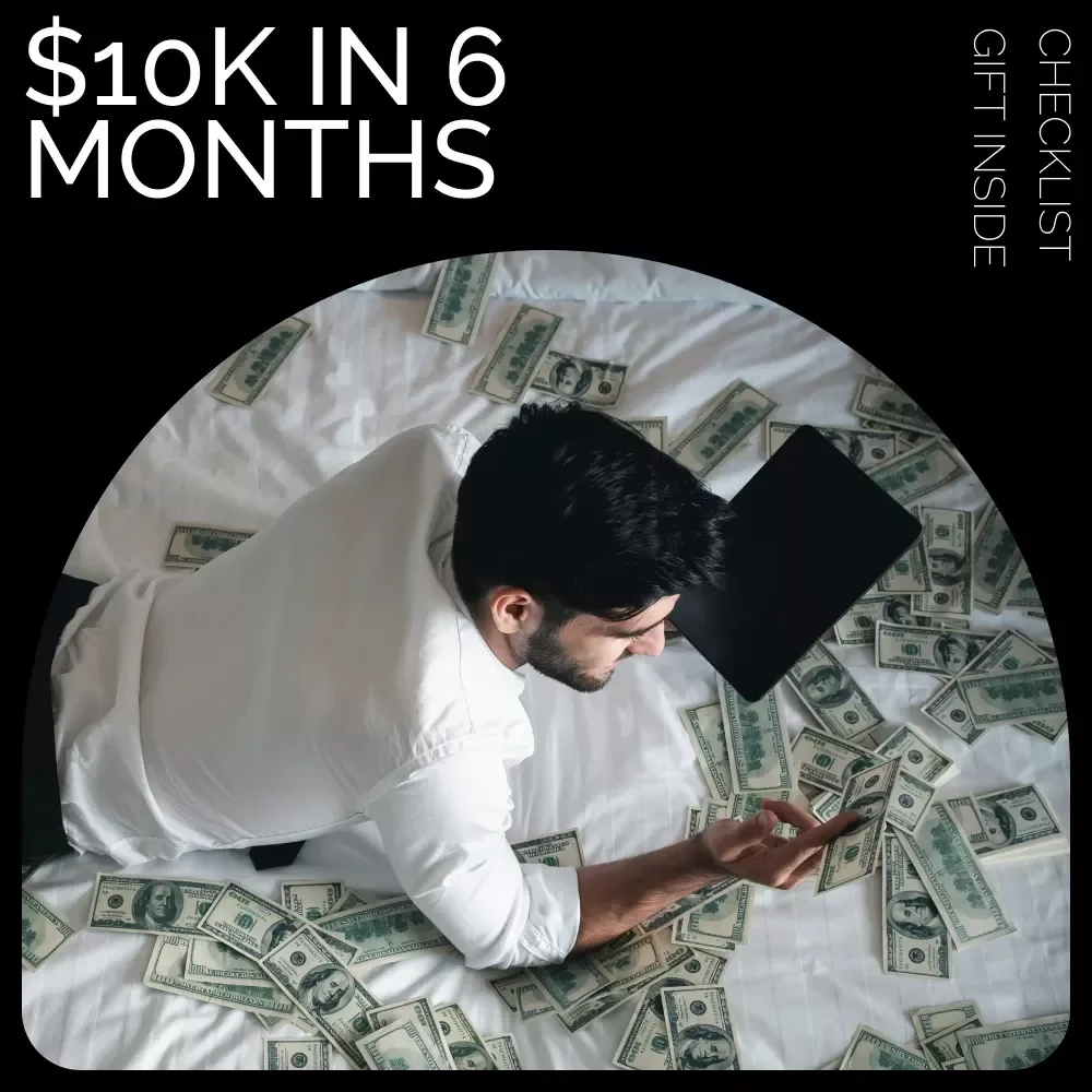 $10K in 6 Months Checklist – Simple Step-by-Step Guide on how to save 10k in 6 months | Printable Digital Savings Checklist