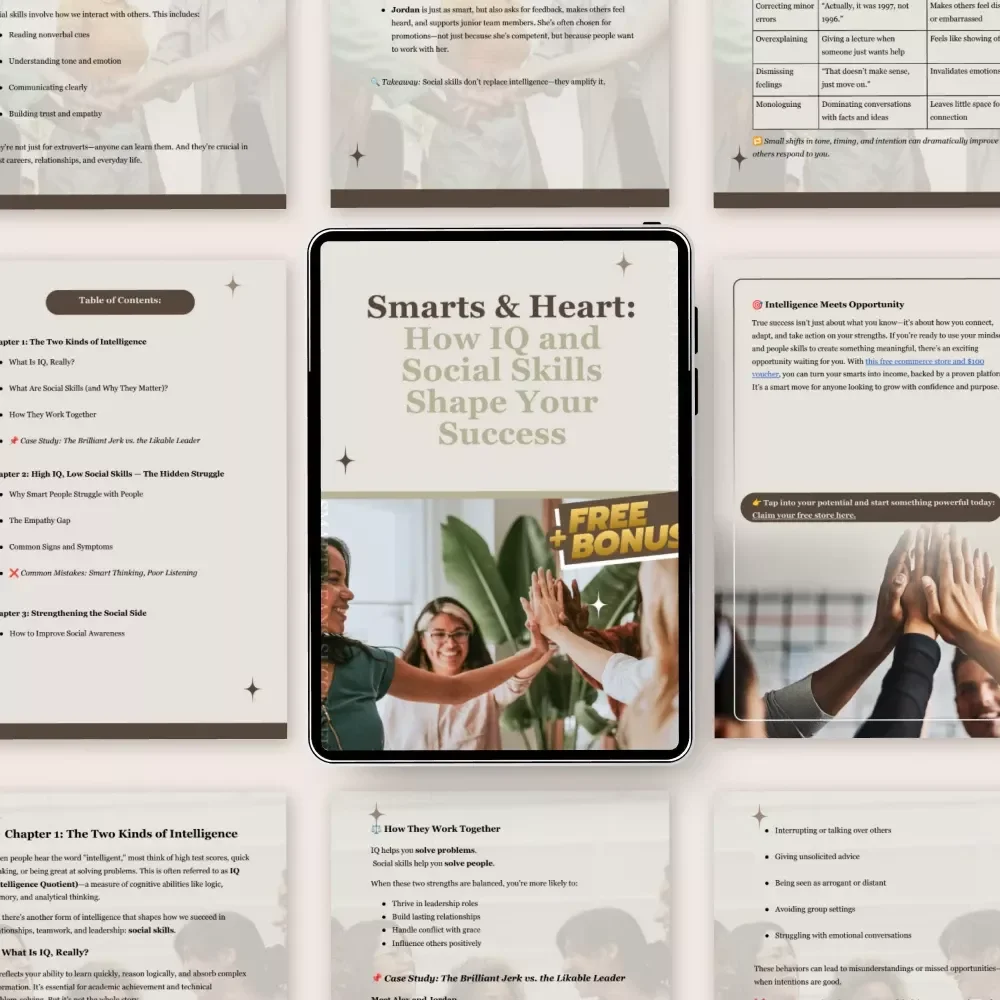 Smarts & Heart: How IQ and Social Skills Shape Your Success - A Guide to Enhancing Your Intelligence & Social Savvy