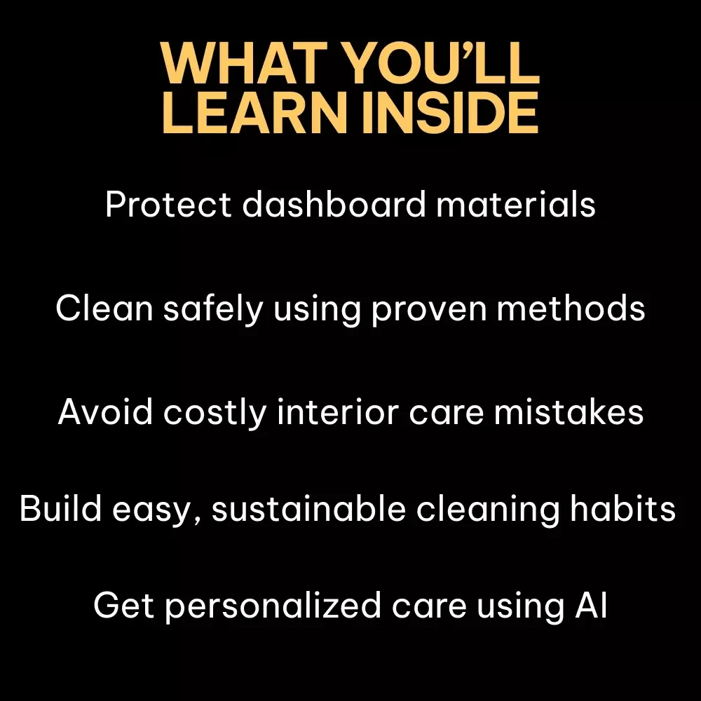 Sparkle Smart Dashboard Care | Digital Car Dashboard Cleaning Guide, Safe Interior Care eBook, Smart Maintenance Checklist Download